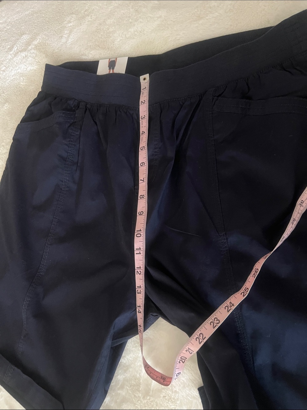 NWT Briggs Navy Elastic-Waist Bermuda Shorts with Roll-Cuff with pocket size XL - Picture 9 of 14